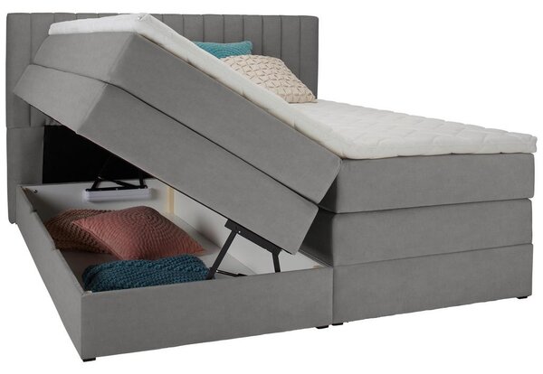 Premium Living Postelja Boxspring Simon Svetlo Siva, 160x200