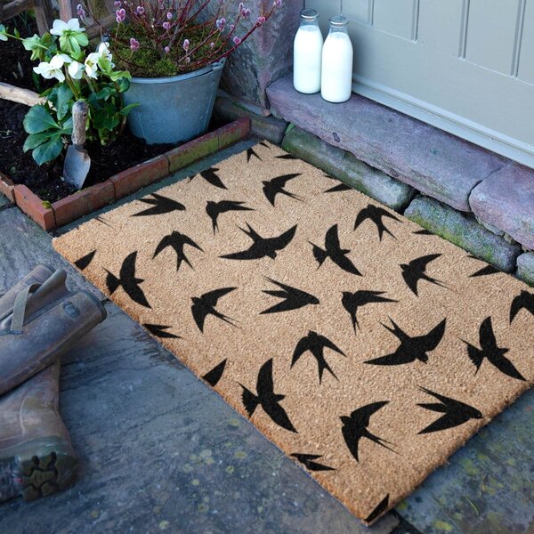 Predpražnik iz kokosovih vlaken 40x60 cm Swallows – Artsy Doormats