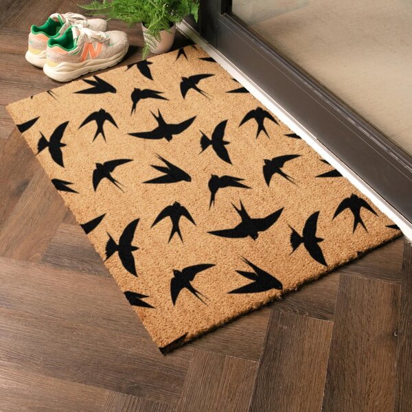 Predpražnik iz kokosovih vlaken 40x60 cm Swallows – Artsy Doormats