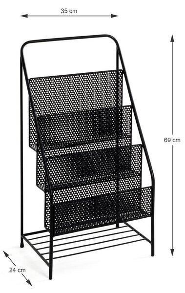 Mömax Stojalo Za Časopise Sizheim 2, Črna, Jeklo