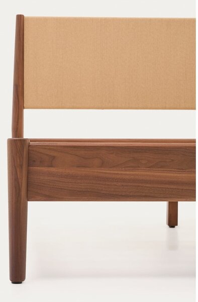 Temno rjava zakonska postelja z letvenim dnom 160x200 cm Elan – Kave Home
