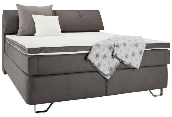 Mömax Postelja Boxspring Tabea, Temno Siva, 160x200