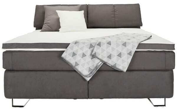 Mömax Postelja Boxspring Tabea, Temno Siva, 160x200