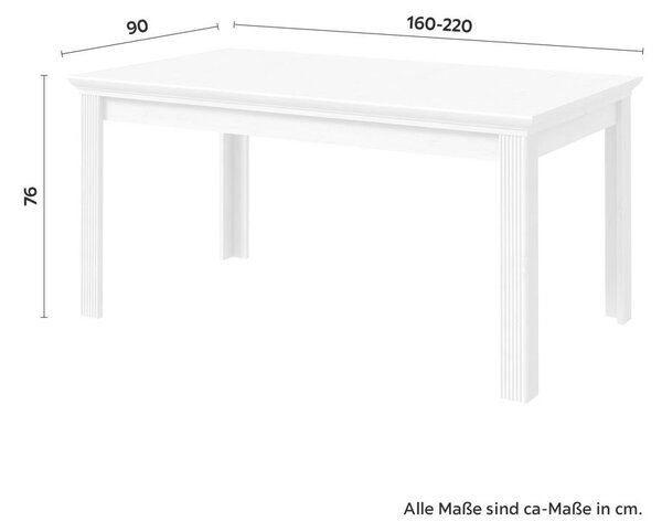 Zandiara Raztegljiva Miza Marilou -Exklusiv-, Ca.160-220 X 90 Cm