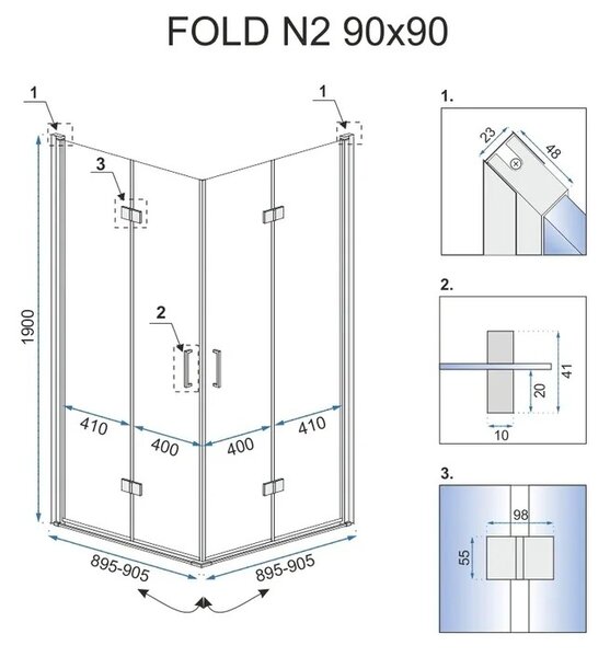Rea zložljiva tuš kabina Fold N2