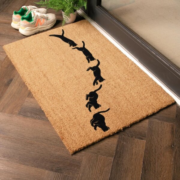 Predpražnik iz kokosovih vlaken 40x60 cm Jumping Cats – Artsy Doormats