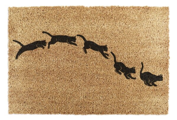 Predpražnik iz kokosovih vlaken 40x60 cm Jumping Cats – Artsy Doormats