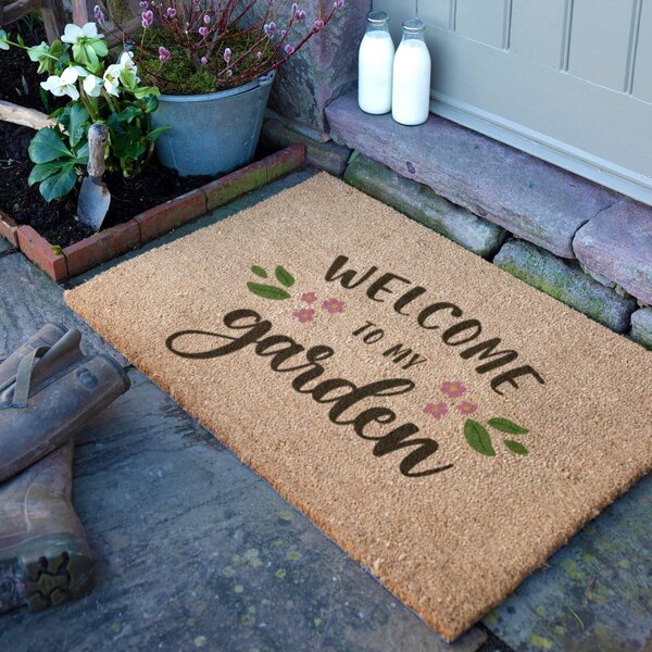 Predpražnik iz kokosovih vlaken 40x60 cm Welcome to My Garden – Artsy Doormats