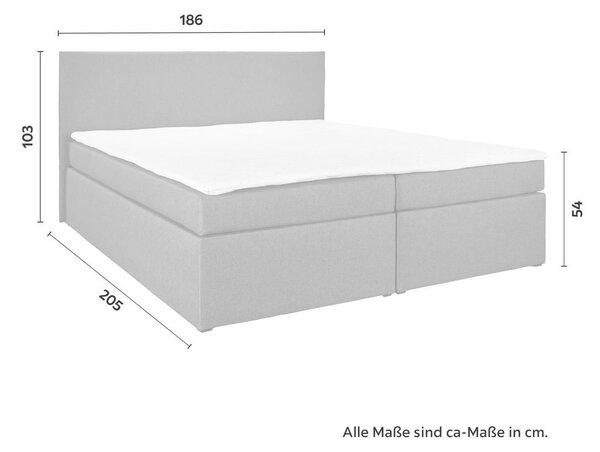 Bessagi Home Postelja Boxspring Lucy, Siva, 180x200