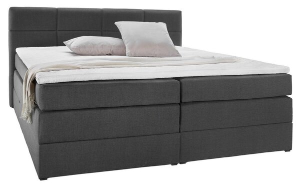 Bessagi Home Postelja Boxspring Greta, T. Siva, S Predalom, 180x200