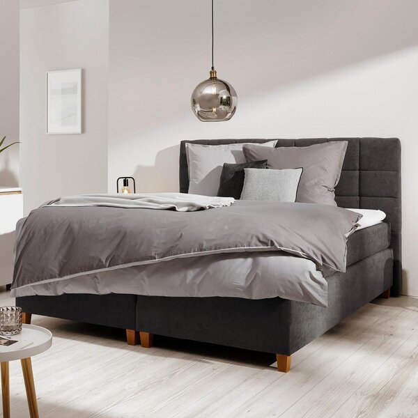 Bessagi Home Postelja Boxspring Jerry, Temno Siva, 180x200