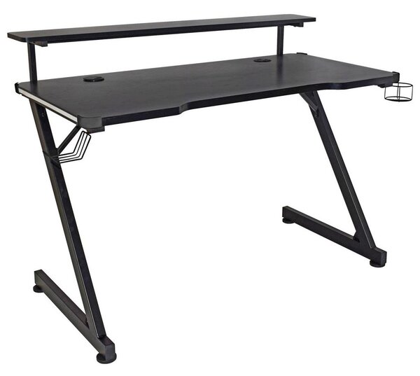 Mömax Gaming Miza Black, Črna, 120x64