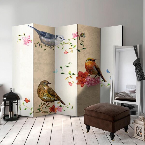 Artgeist Paravan Bird Song I, 5-Delni, Enostranski
