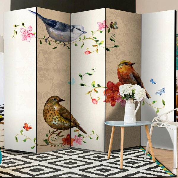 Artgeist Paravan Bird Song I, 5-Delni, Enostranski