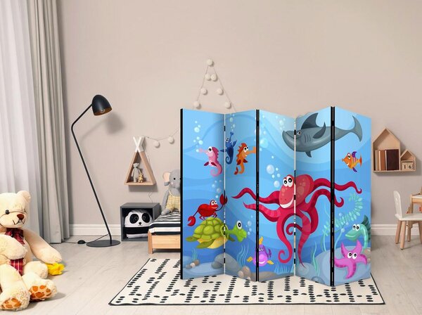 Artgeist Paravan Octopus And Shark, 5-Delni, Dvostranski