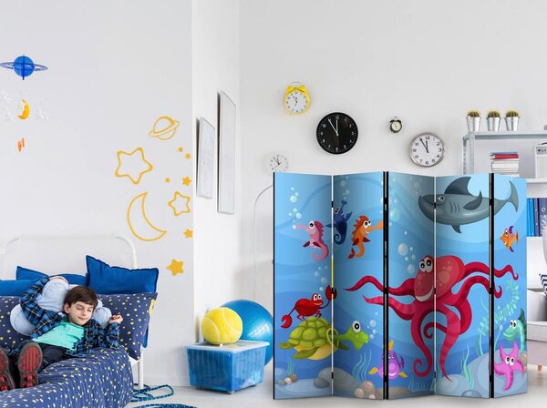 Artgeist Paravan Octopus And Shark, 5-Delni, Dvostranski