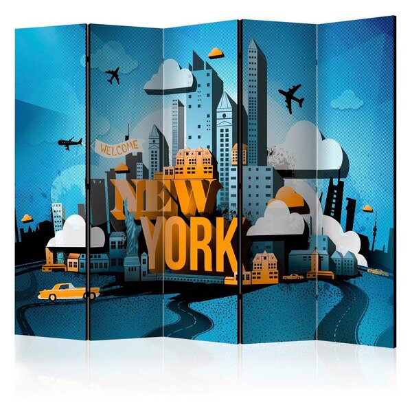 Artgeist Paravan New York, 5-Delni, Dvostranski