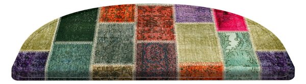 Komplet 16 preprog za stopnice Vitaus Patchwork, 65 x 20 cm