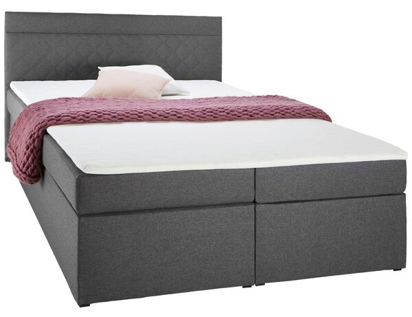 Bessagi Home Boxspring Postelja Rosa, Temno Siva, 140x200