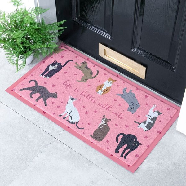 Predpražnik 40x70 cm Life Is Better With Cats – Artsy Doormats