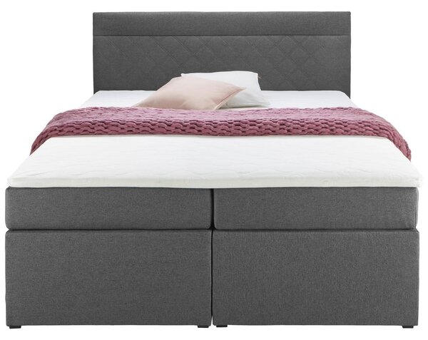 Bessagi Home Boxspring Postelja Rosa, Temno Siva, 140x200