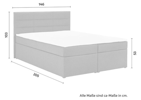 Bessagi Home Postelja Boxspring Lisa, Antracit, 140x200