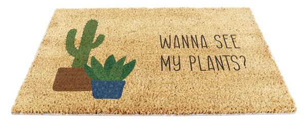 Predpražnik iz kokosovih vlaken 40x60 cm Wanna See My Plants – Artsy Doormats