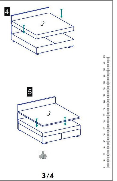 Bessagi Home Postelja Boxspring Florin, Siva, 140x200