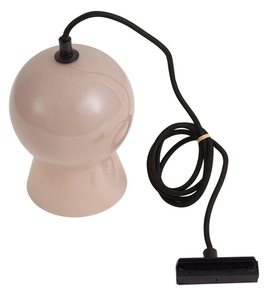 Retro viseča svetilka črna z bež steklom za 1-fazni tirni sistem - Iconic Bell