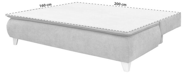 Mömax Zofa Boxspring Mona, Siva, Ležišče, Predal