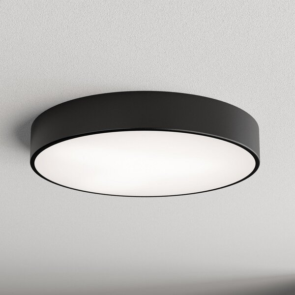 TEMAR LIGHTING Stropna svetilka Cleo, Ø 50 cm, IP54, črna, kovina, E27, zatemnjen, Črna, Kopalnica, Kovina