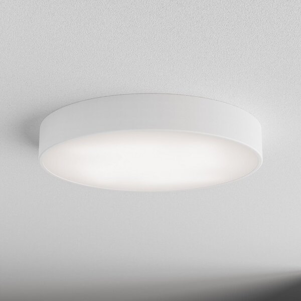 TEMAR LIGHTING Stropna svetilka Cleo 500, bela, senzor, IP54, Ø 50 cm, kovina, Bela, Hodnik, Kovina, Sodobni