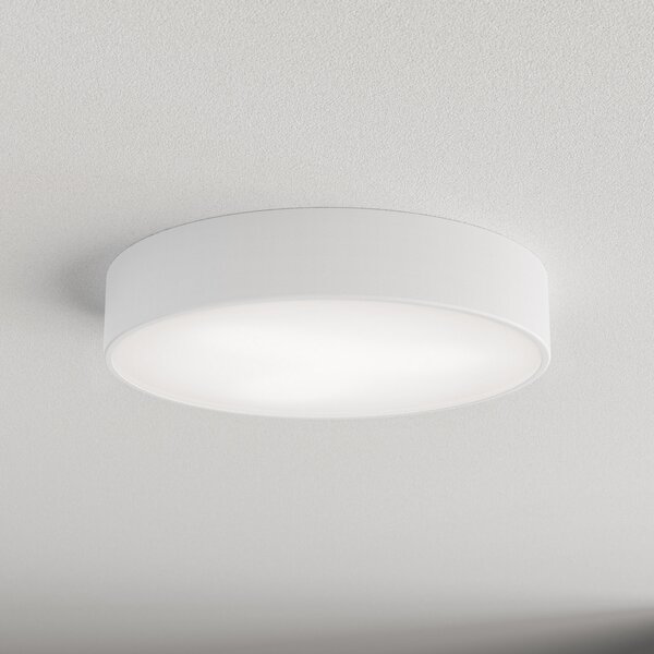 TEMAR LIGHTING Stropna svetilka Cleo 400, bela, senzor, IP54, Ø 40 cm, kovina, Bela, Hodnik, Kovina, Sodobni