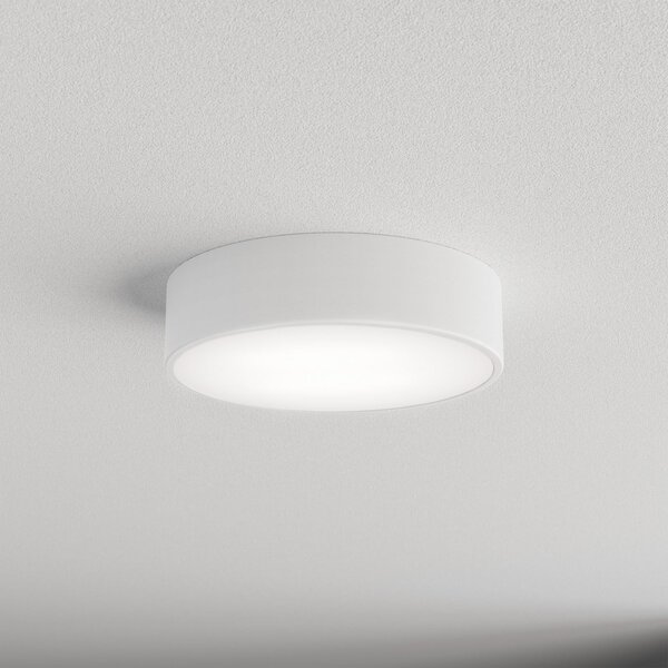 TEMAR LIGHTING Stropna svetilka Cleo, Ø 30 cm, IP20, bela, kovina, E27, zatemnjen, Bela, Dnevna soba / jedilnica, Kovina, Sodobni