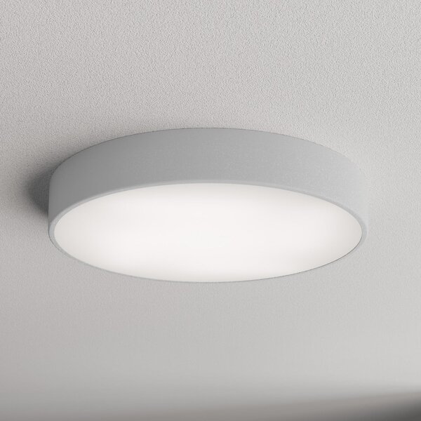TEMAR LIGHTING Stropna svetilka Cleo 500, siva, senzor, IP54, Ø 50 cm, kovina, Siva, Hodnik, Kovina, Sodobni