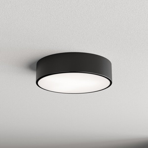 TEMAR LIGHTING Stropna svetilka Cleo 300, IP54, Ø 30 cm črna, zatemnjen, Črna, Dnevna soba / jedilnica, Kovina, Sodobni