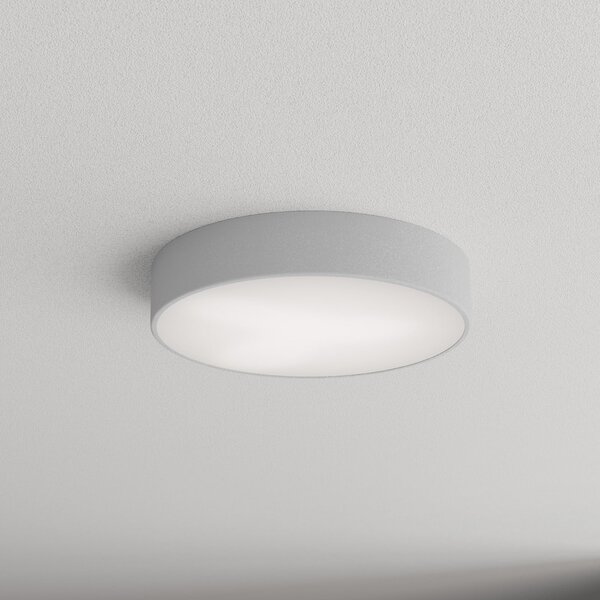 TEMAR LIGHTING Stropna svetilka Cleo 400, siva, senzor, IP54, Ø 40 cm, kovina, Siva, Hodnik, Kovina, Sodobni