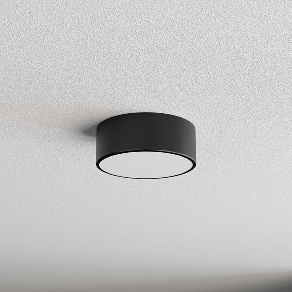 TEMAR LIGHTING Stropna svetilka Cleo, Ø 20 cm, IP20, črna, kovina, E27, zatemnjen, Črna, Dnevna soba / jedilnica, Kovina, Sodobni