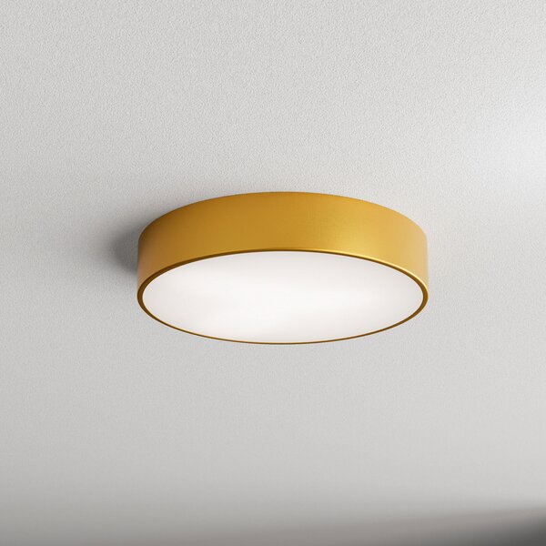 TEMAR LIGHTING Stropna svetilka Cleo 400, zlata, senzor, IP20, Ø 40 cm, kovina, Zlata / medeninasta, Dnevna soba / jedilnica, Kovina