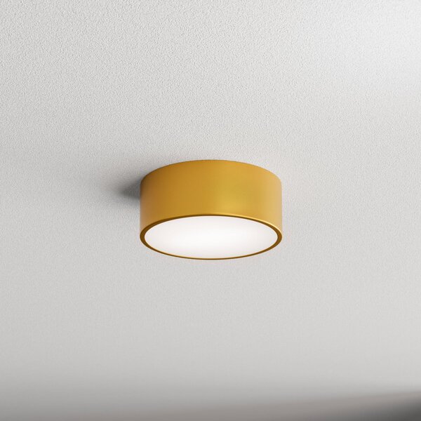 TEMAR LIGHTING Stropna svetilka Cleo 200, zlata, senzor, IP54, Ø 20 cm, kovina, Zlata / medeninasta, Hodnik, Kovina, Sodobni