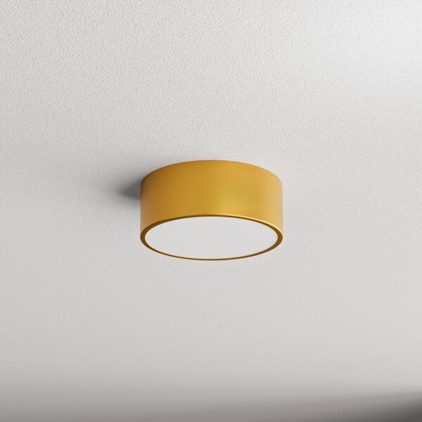 TEMAR LIGHTING Stropna svetilka Cleo 200, zlata, senzor, IP54, Ø 20 cm, kovina, Zlata / medeninasta, Hodnik, Kovina, Sodobni