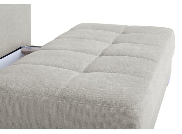 ZOFA S POSTELJNO FUNKCIJO, krem barve tekstil, leseni material