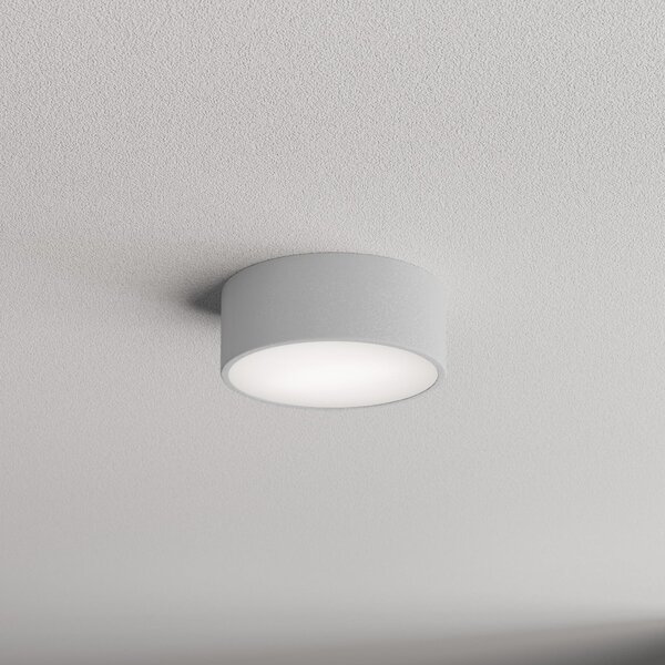 TEMAR LIGHTING Stropna svetilka Cleo 200, siva, senzor, IP54, Ø 20 cm, kovina, Siva, Hodnik, Kovina, Sodobni
