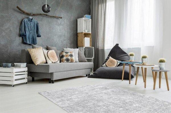 VINTAGE PREPROGA 120/170 cm taftano siva, srebrne barve