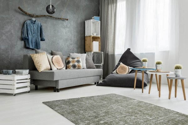 VINTAGE PREPROGA 160/230 cm taftano olivno zelena