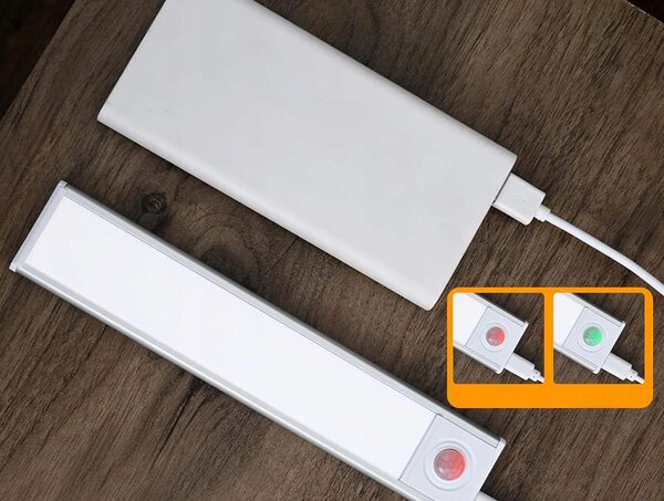 LED samolepilna aku. svetilka s senzorjem gibanja 30cm USB