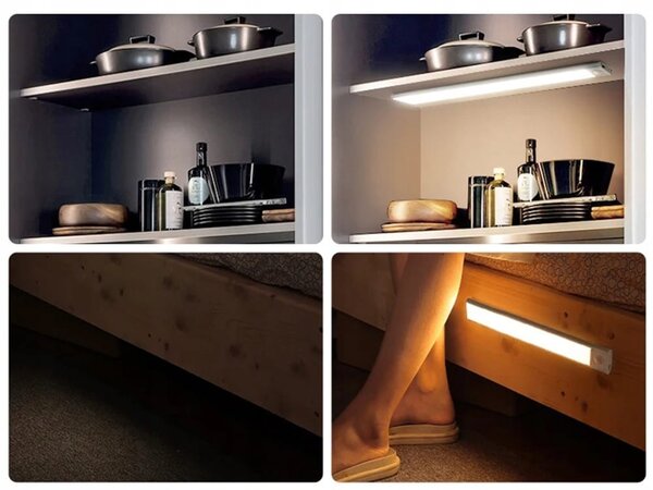 LED samolepilna aku. svetilka s senzorjem gibanja 30cm USB