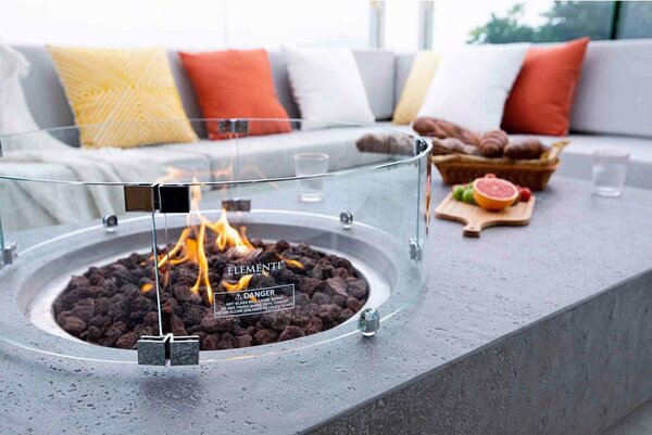 Gardenson Miza Z Ognjiščem Metropolis, Svetlo Siva