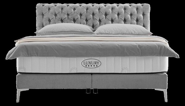 Premium Living Postelja Boxspring Queen, Siva, 160x200