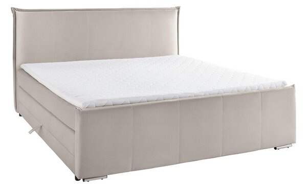 Bessagi Home Postelja Boxspring Leonora, Bež, Z Nadvložkom, 200x200